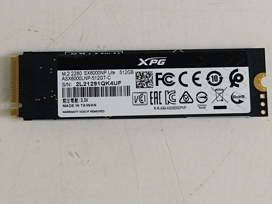 Lot of 2 ADATA SX6000NP Lite ASX6000LNP512GT 512 GB PCIe 80mm Solid State Drive