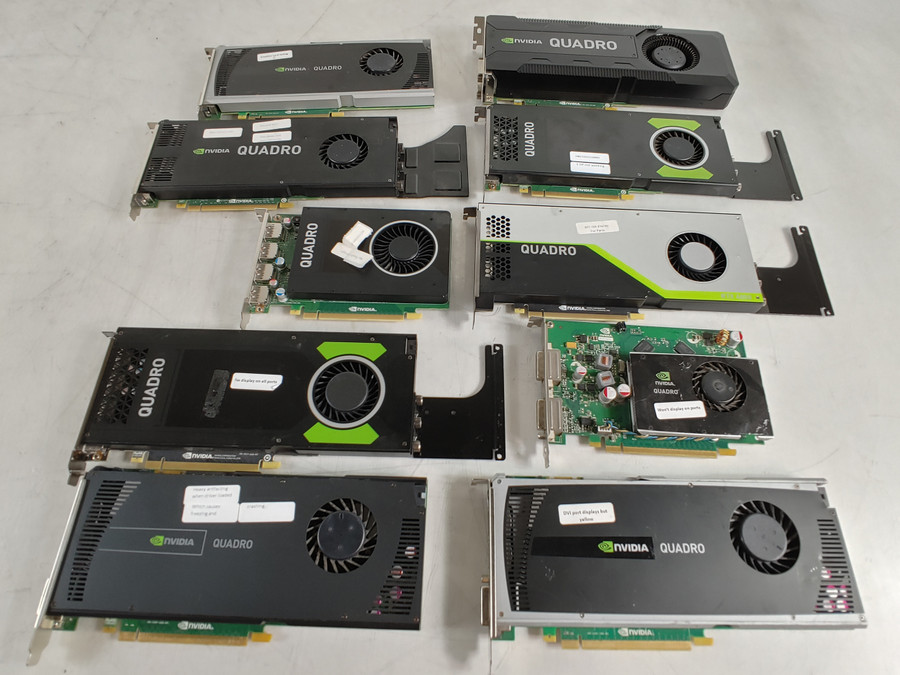 Lot of 10 Nvidia Quadro P4000 4000 M2000 K5000 K4000 FX 380 RTX 4000 - For Parts