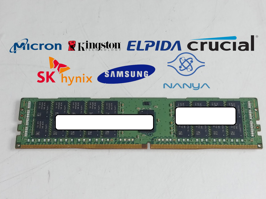 Lot of 10 Major Brand 16 GB DDR4-2400T PC4-19200R 2Rx4 1.2V DIMM Server RAM