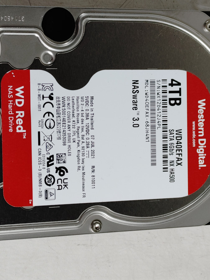 Western Digital NAS 3.0 WD Red WD40EFAX 4 TB SATA III 3.5 in NAS Drive