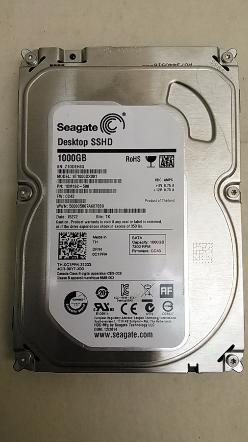 Lot of 2 Seagate ST1000DX001 1 TB 3.5" SATA III Desktop Hybrid SSHD Drive