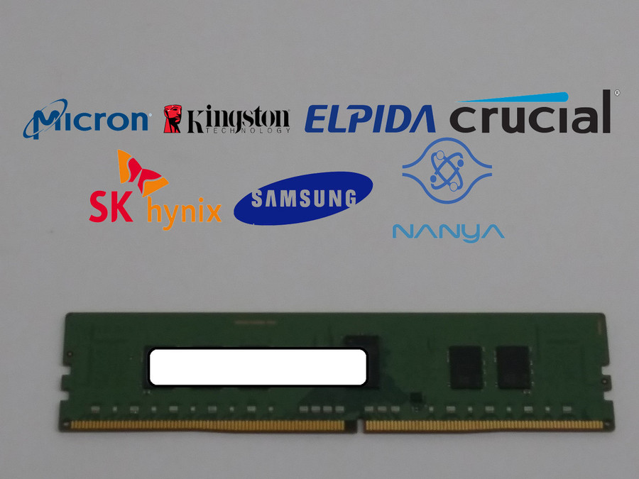 Lot of 5 Major Brand 4 GB DDR4-2400T PC4-19200R 1Rx8 1.2V DIMM Server RAM