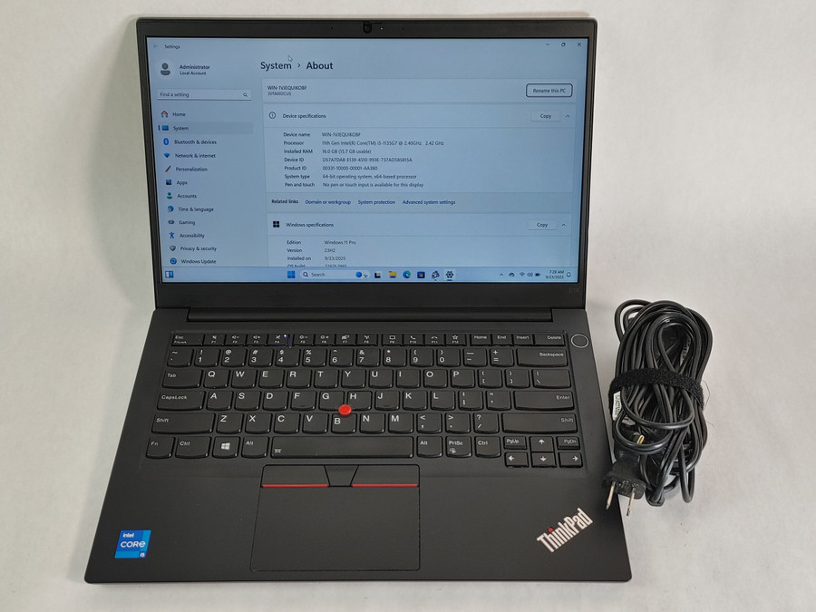 Lenovo ThinkPad E14 Gen 2 Core i5-1135G7 2.40 GHz 16 GB 512 GB NVMe Windows 11 Pro Laptop WINACTA5 A5