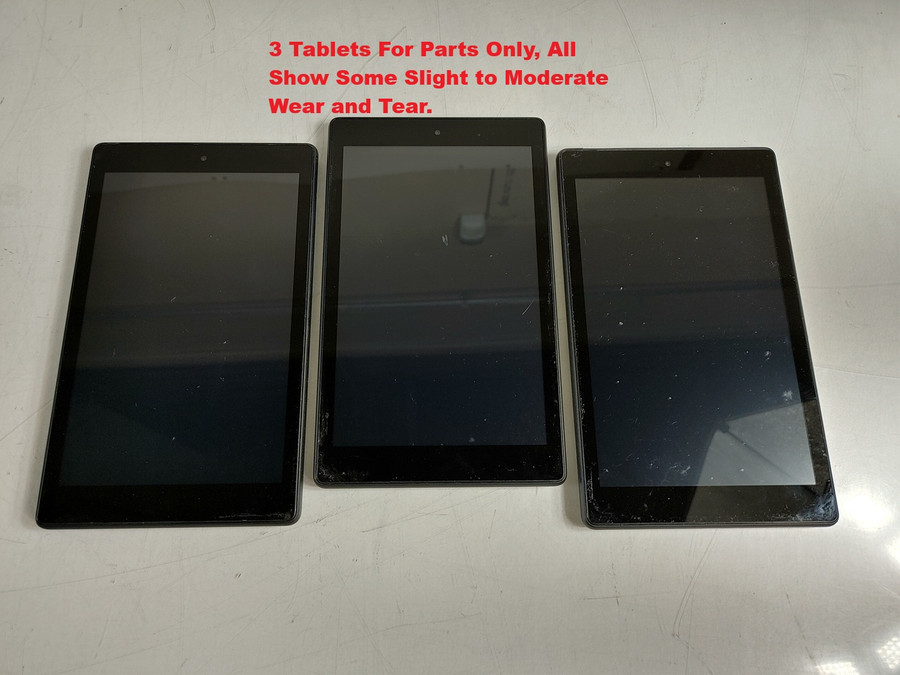 Lot of 3 Amazon Fire HD 8" ( 32GB 7th Gen) SX034QT For Parts Only