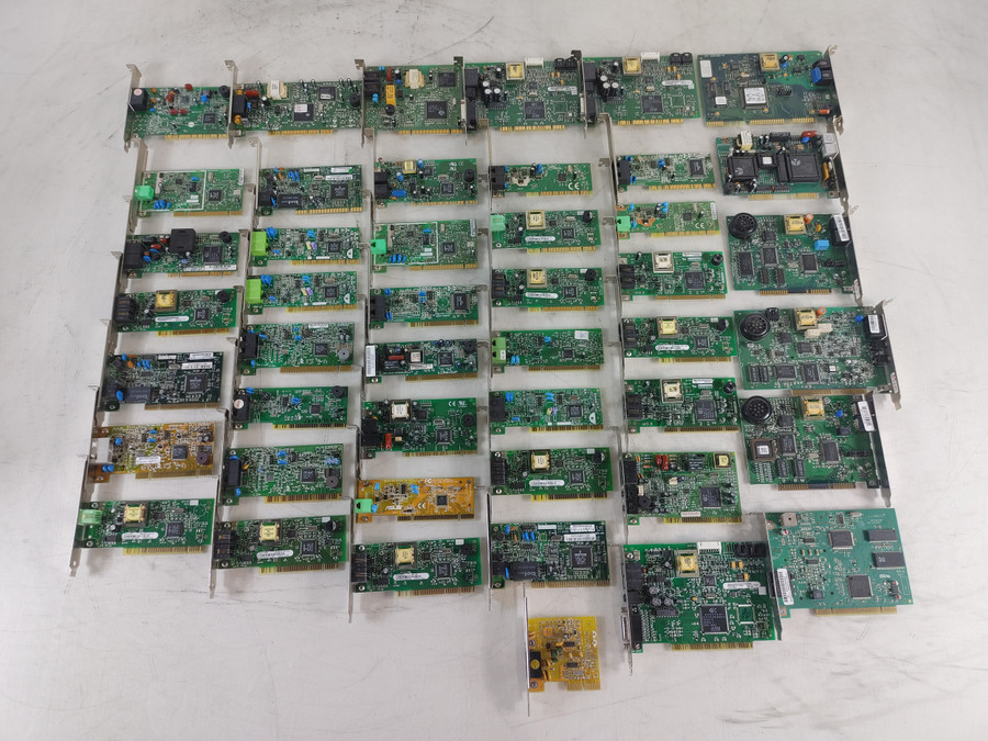 Vintage USRobotics Conextant Lucent Aopen PCI & ISA Lot of 46 RJ-11 Network Cards