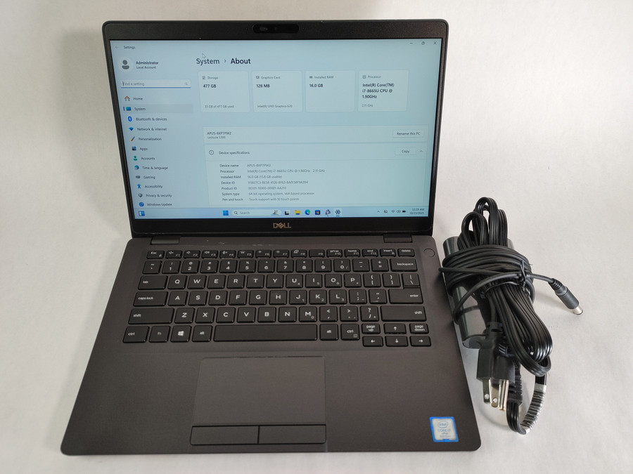 Dell Latitude 5300 Core i7-8665U 1.90 GHz 16 GB 512 GB NVMe Windows 11 Pro