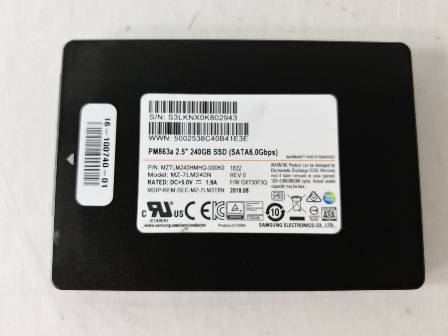 Samsung PM863 MZ-7LM240N 240 GB SATA III 2.5 in Solid State Drive