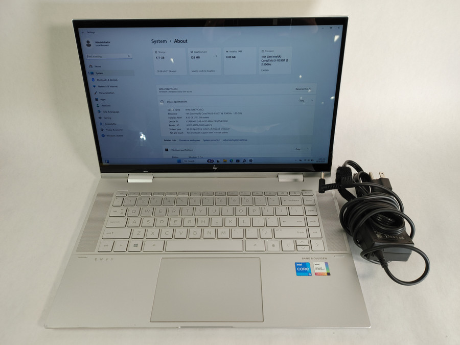 HP Envy x360 Convertible 15M-ES1013DX Core i5-1155G7 2.50 GHz 8 GB 512 GB NVMe Windows 11 Pro Laptop WINACTA2 A2