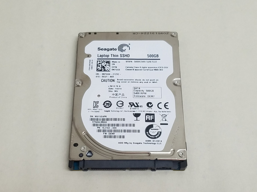 Lot of 2 Seagate Thin ST500LM000 500 GB 2.5" SATA III Hybrid SSHD Laptop Drive