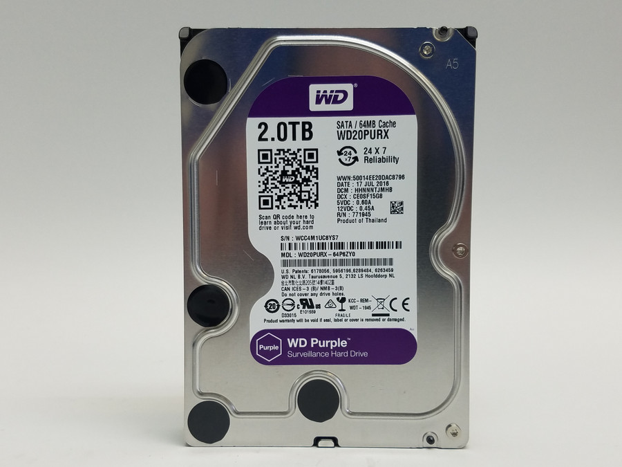 Western Digital Purple WD20PURX 2 TB 3.5 in SATA III Surveillance Drive