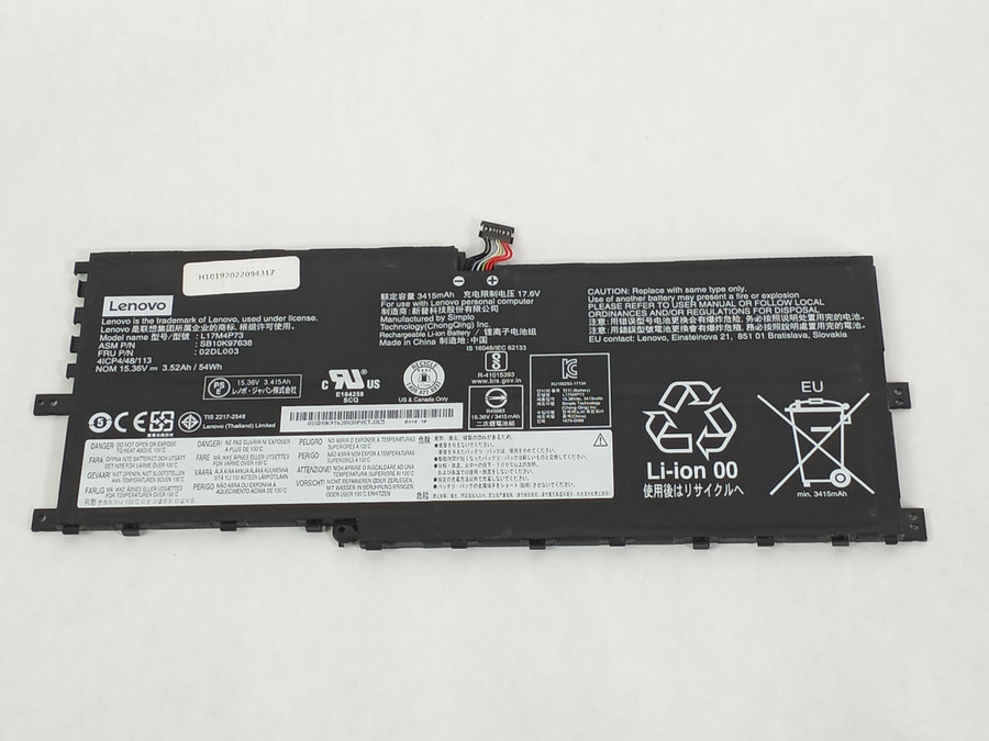 Lenovo 02DL003 3520mAh 4 Cell Laptop Battery for ThinkPad X1 Yoga 3rd Gen