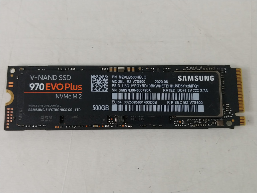 Lot of 2 Samsung 970 EVO Plus MZ-V7S500 500 GB NVMe 80mm Solid State Drive