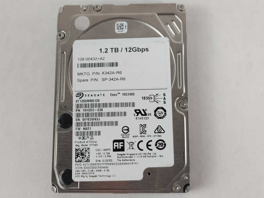 Lot of 5 Seagate Exos 10E2400 ST1200MM0129 1.2 TB SAS 3 2.5 in Drive