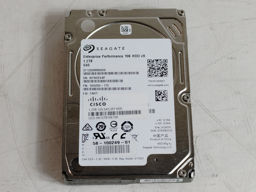 Lot of 2 Seagate Cisco ST1200MM0009 1.2 TB SAS 3 2.5 in Enterprise Drive