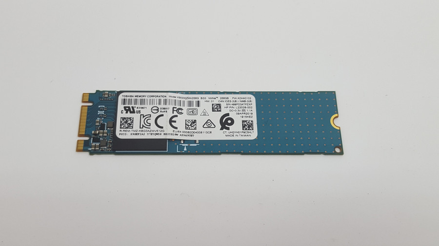 Lot of 10 Toshiba BG3 KBG30ZMV256G 256 GB NVMe M.2 2280 80mm Solid State Drive