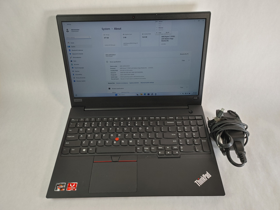 Lenovo ThinkPad E595 Ryzen 7 3700U 2.30 GHz 16 GB 512 GB NVMe Windows 11 Pro Laptop WINACTE2 E2