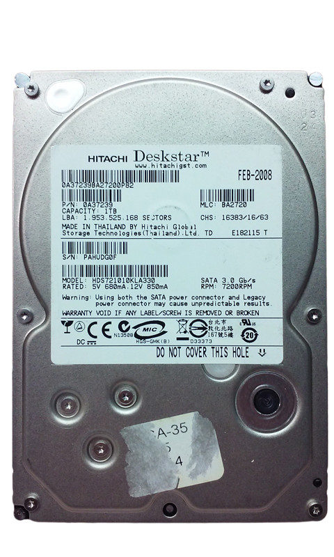 Lot of 2 Hitachi Deskstar 7K1000 HDS721010KLA330 1TB 3.5" SATA II Hard Drive