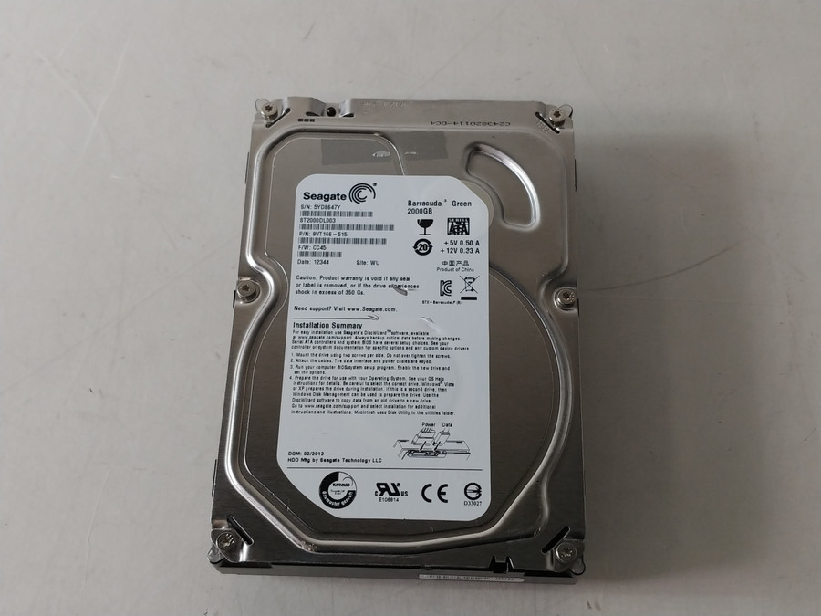 Seagate Barracuda Green ST2000DL003 2 TB SATA III 3.5 in Hard Drive