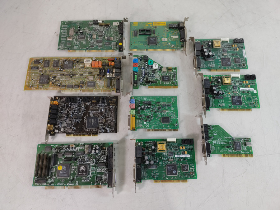 Lot of 11 For Parts Vintage Sound Cards 3Com Creative Labs Sound Blaster PCI ISA