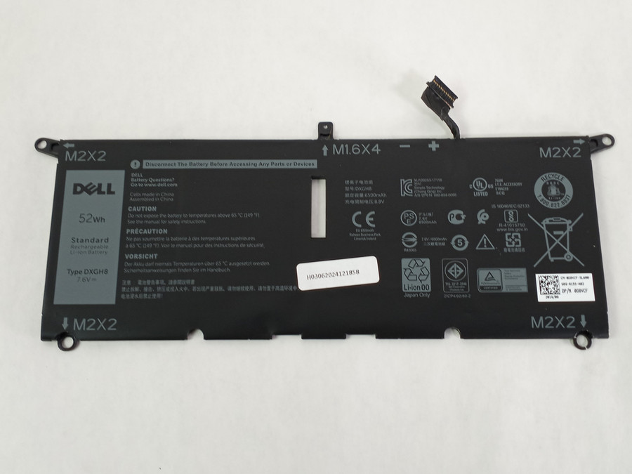Dell DXGH8 6500mAh 4 Cell Laptop Battery for XPS 13 9380/9370