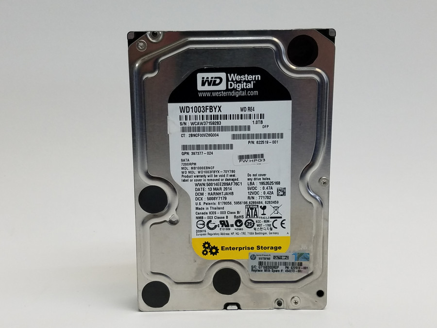Lot of 2 Western Digital HP WD1003FBYX 1 TB 3.5" SATA II Enterprise Hard Drive