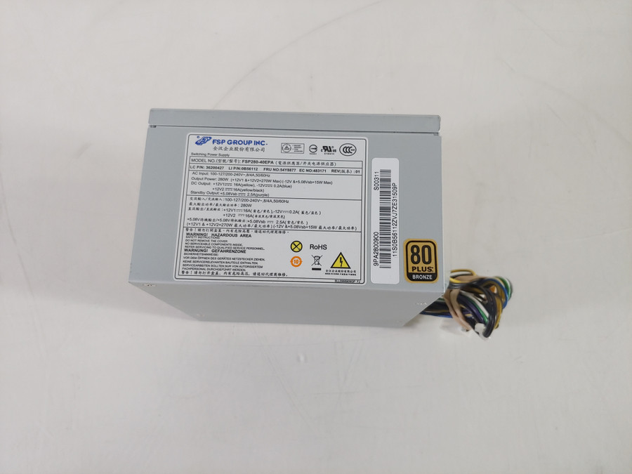 Lenovo 54Y8877 14 Pin 280W ATX Desktop Power Supply For ThinkCentre M82