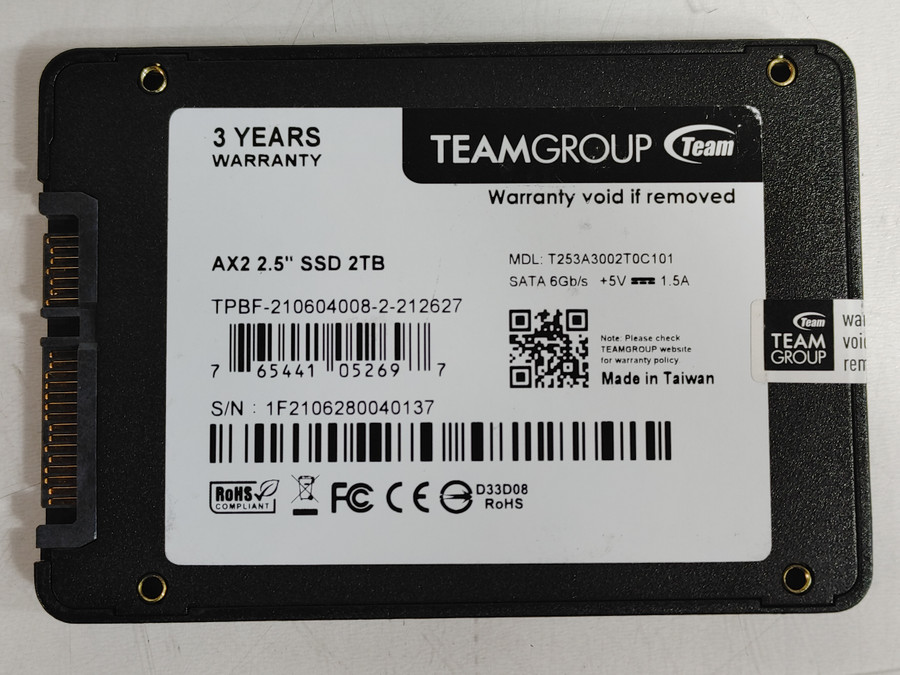 TeamGroup AX2 T253A3002T0C101 2 TB SATA III 2.5 in Solid State Drive