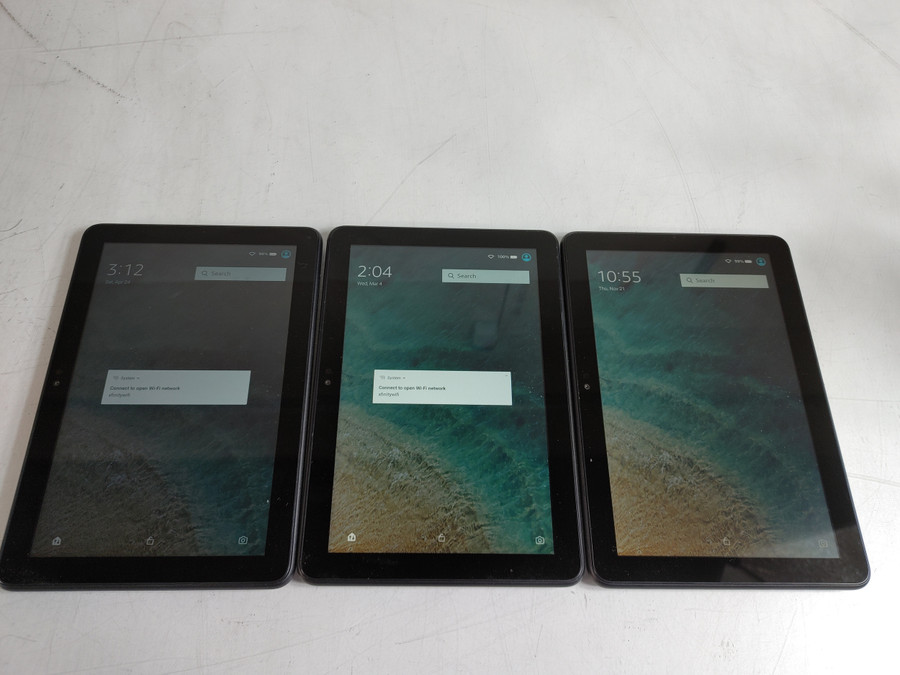 Lot of 3 Amazon K72LL4 Fire HD 8 (10th Gen) Kids Edition 32GB Fire OS WiFi Only