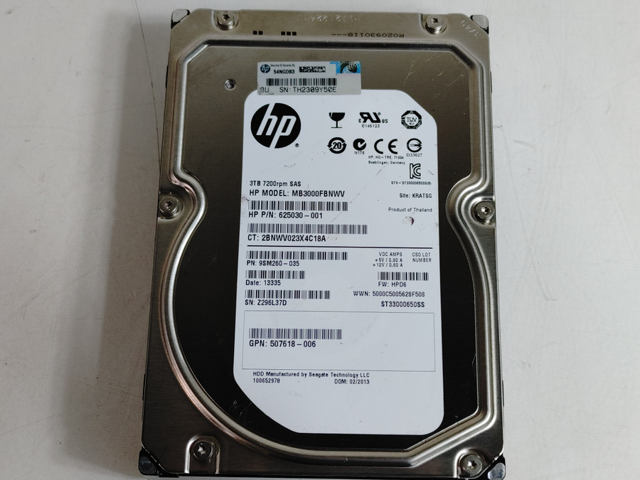 Lot of 2 Seagate HP ST33000650SS 3 TB SAS 2 3.5 in Drive