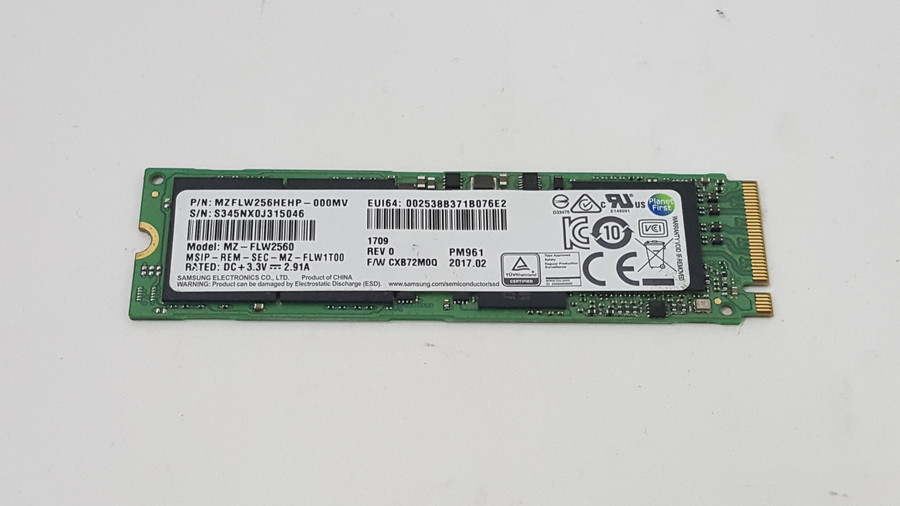 Samsung MZ-FLW2560 PM961 256 GB NVMe M.2 80mm Solid State Drive