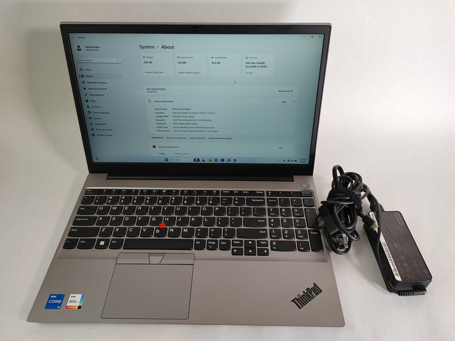 Lenovo ThinkPad E15 Gen 4 Core i5-1235U 1.30 GHz 16 GB DDR4 256 GB NVMe Windows 11 Pro Laptop A1