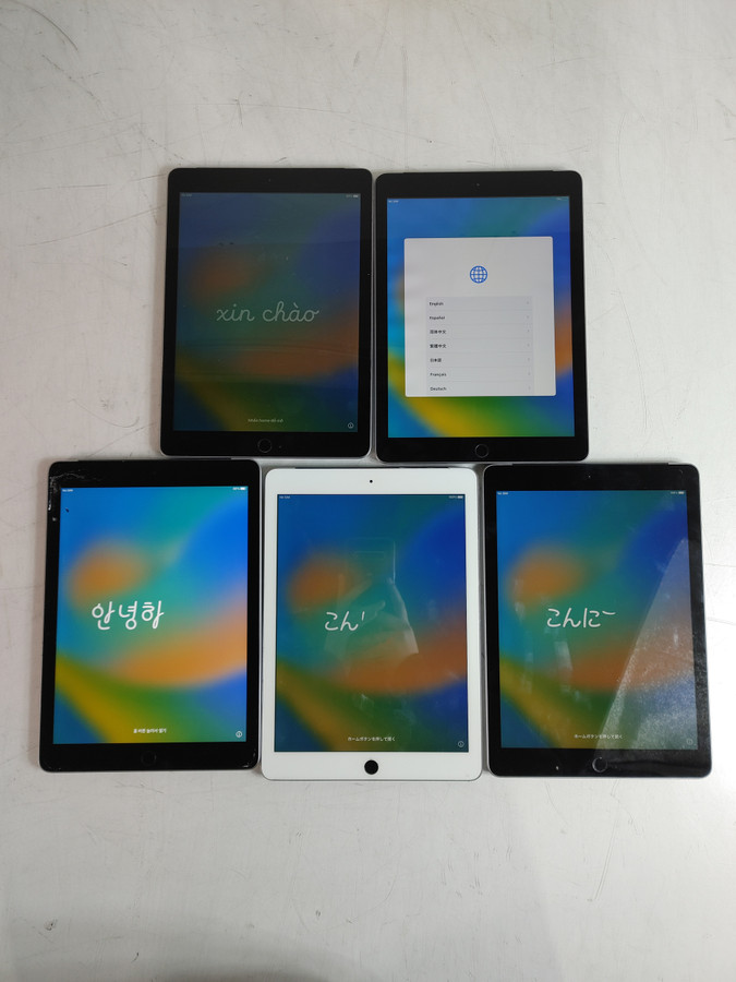 Lot of 5 Apple iPad 5th Gen A1823 32GB iOS 16.7.14 Wi-Fi + 4G Unlocked For Parts