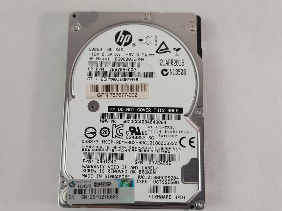 Hitachi HP HUC101860CSS204 600 GB SAS 3 2.5 in Enterprise Drive