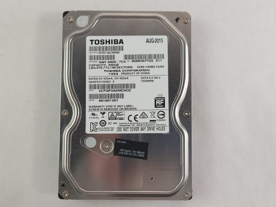Lot of 10 Toshiba DT01ACA050 500 GB SATA III 7.2K 3.5 in Desktop Hard Drive
