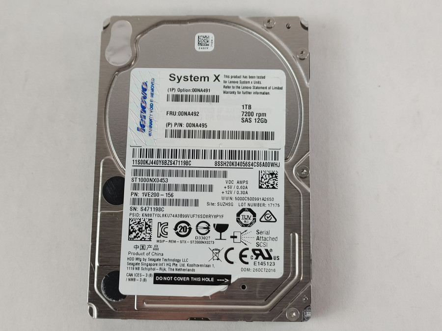 Seagate Lenovo  ST1000NX0453 1 TB SAS 3 2.5 in Enterprise Drive