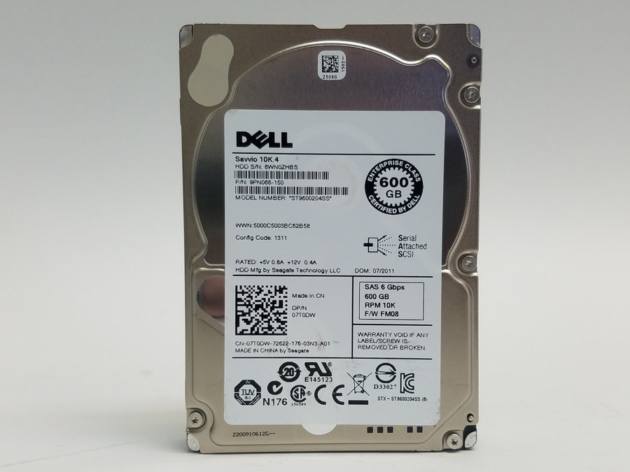Lot of 2 Seagate Dell ST9600204SS 600 GB 2.5" SAS 2 Enterprise Hard Drive