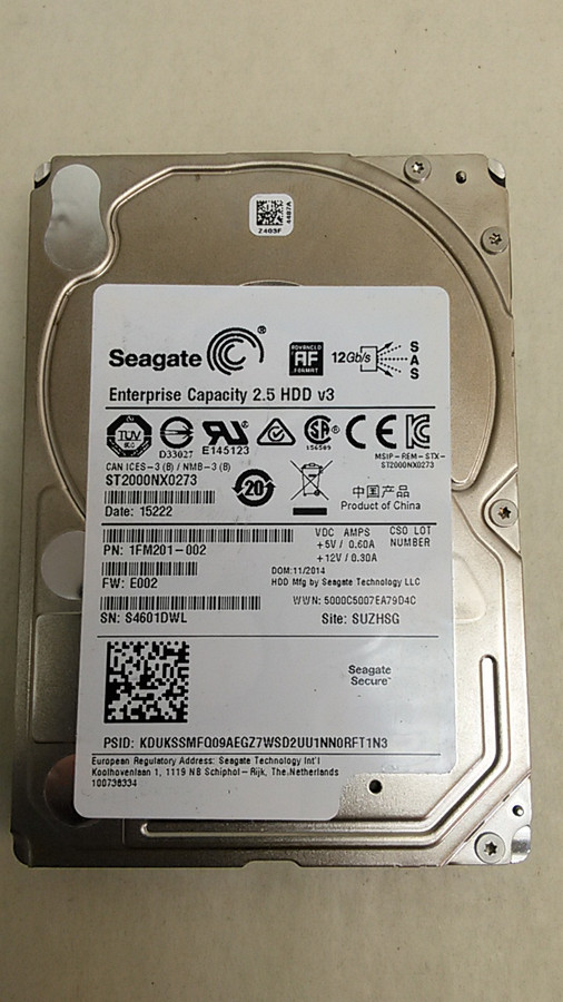 Seagate  ST2000NX0273 Enterprise Capacity 2.5 HDD V3 2TB 2.5" SAS 3 Enterprise
