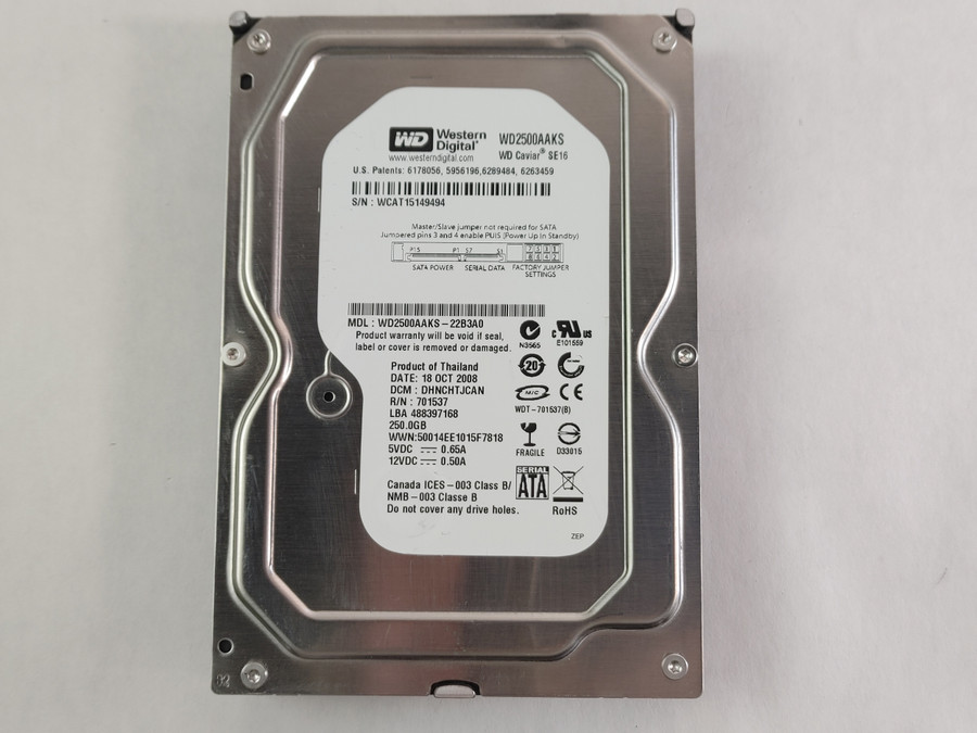 Western Digital Caviar SE 16 WD2500AAKS 250 GB 3.5" SATA II Hard Drive