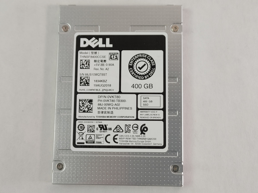 Lot of 2 Toshiba Dell THNSF8400CCSE 400 GB SATA III 2.5 in Solid State Drive