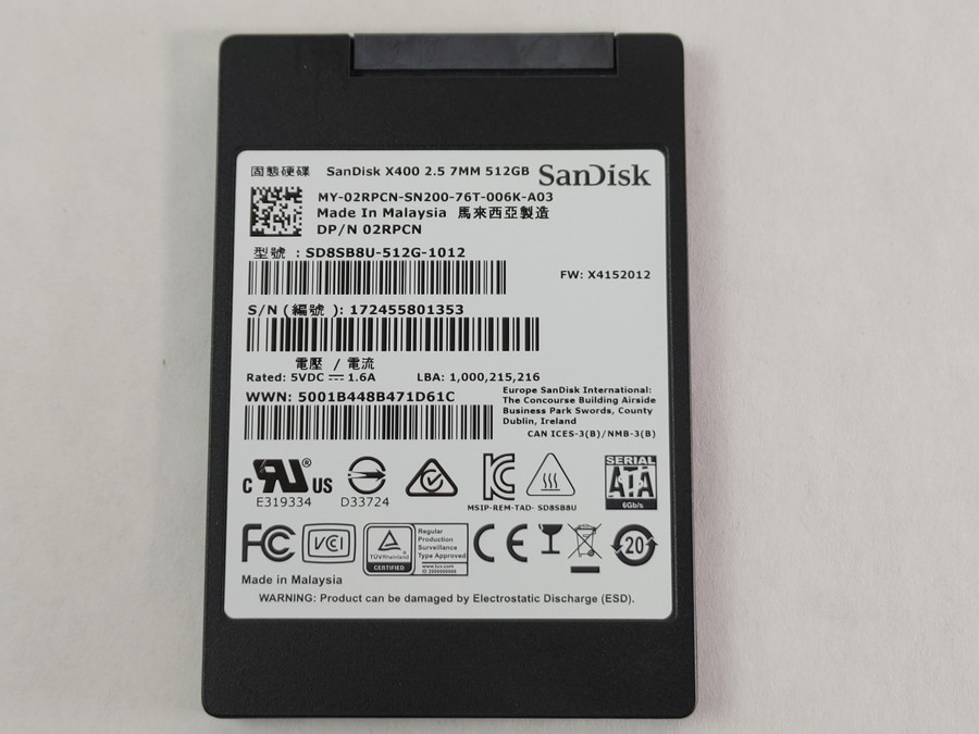 SanDisk SD8SB8U-512G-1122 X400 512 GB 2.5 in SATA III Solid State Drive