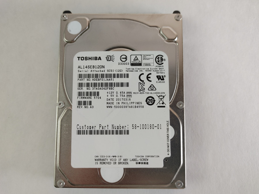 Toshiba  Performance AL14SEB120N 1.2 TB SAS 3 2.5 in Enterprise Drive