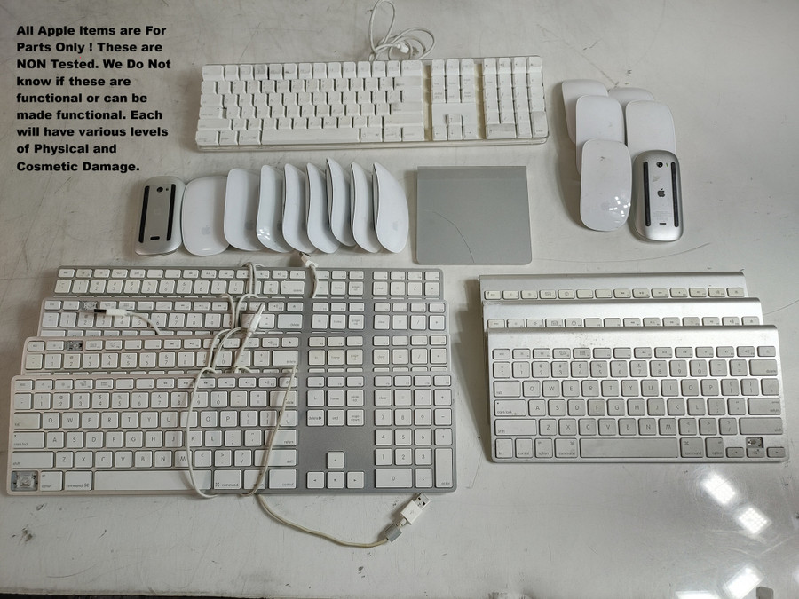 Apple For Parts Only Keyboards, Mice and Track Pad Bundle Non Tested