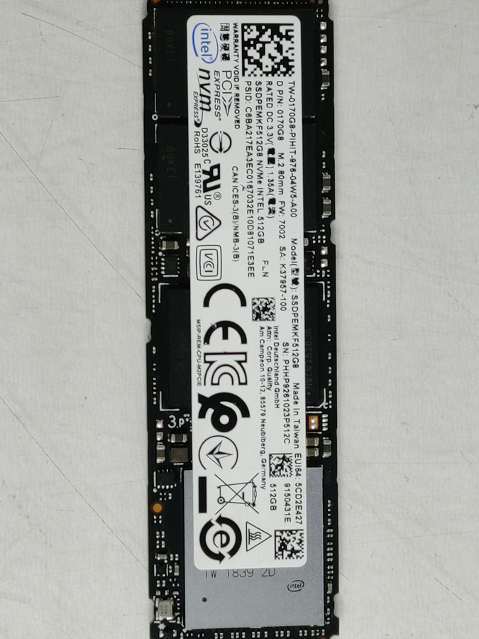 Intel SSDPEMKF512G8 512 GB NVMe 80mm Solid State Drive