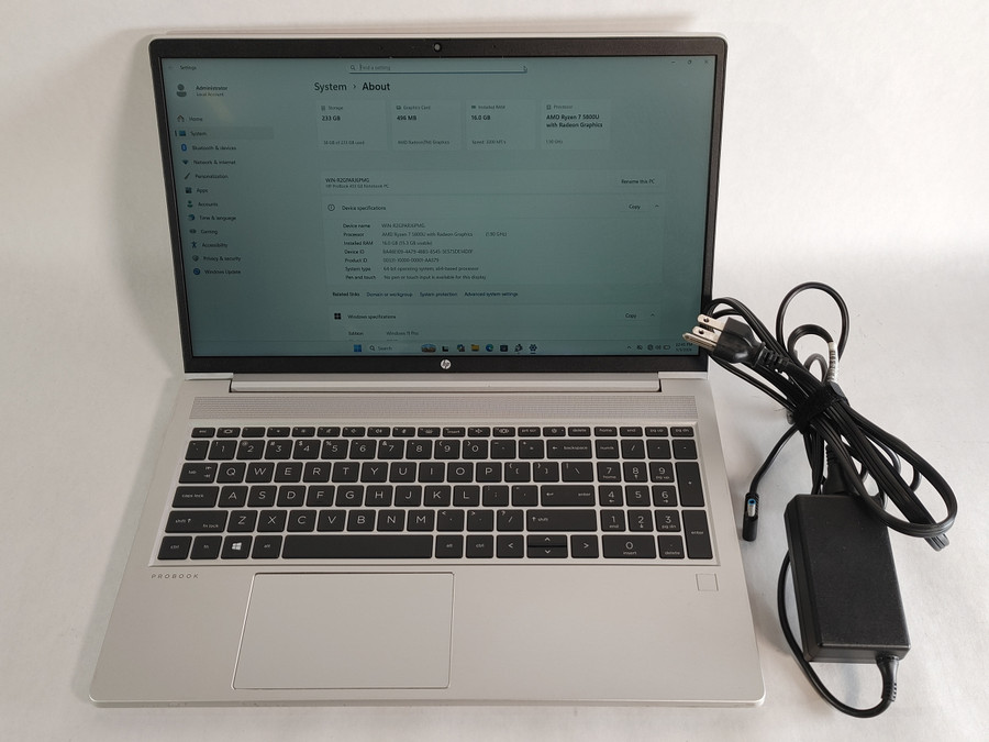 HP ProBook 455 G8 Ryzen 7 5800U 1.90 GHz 16 GB DDR4 250 GB NVMe Windows 11 Pro Laptop WINACTA3 A3
