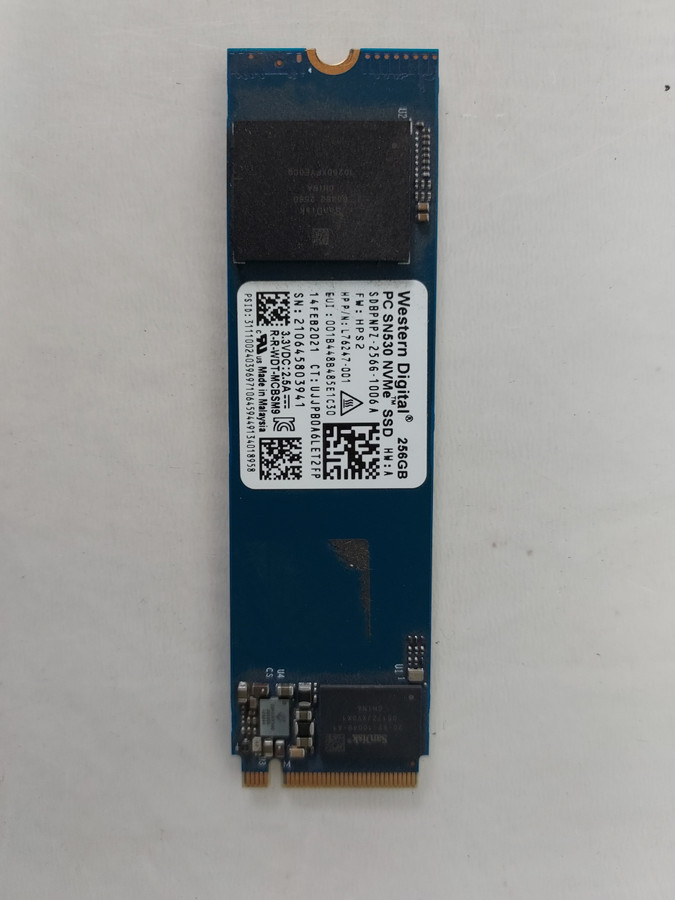 Lot of 10 Western Digital SN530 SDBPNPZ-256G 256 GB NVMe 80mm Solid State Drive