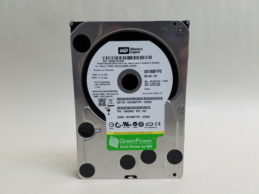 Western Digital WD RE2-GP WD1000FYPS 1TB 3.5" SATA II Desktop Hard Drive