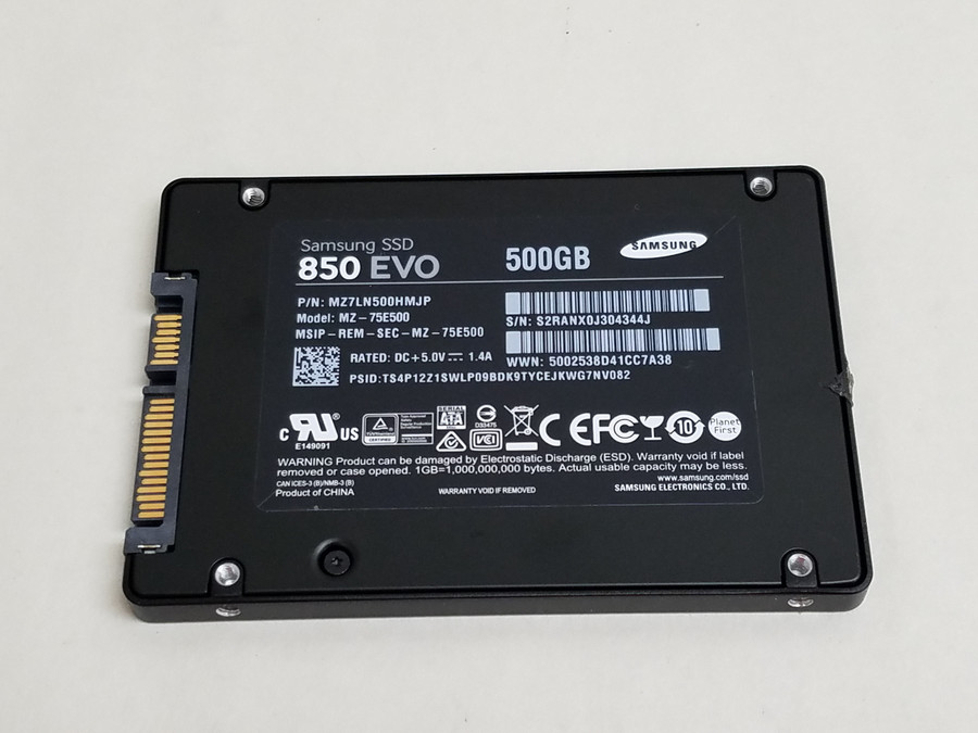 Lot of 2 Samsung MZ-75E500 850 EVO 500 GB 2.5 in SATA III Solid State Drive