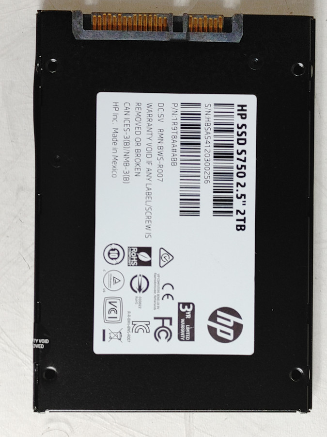 HP S750 1R9T8AA#ABB 2 TB SATA III 2.5 in Solid State Drive