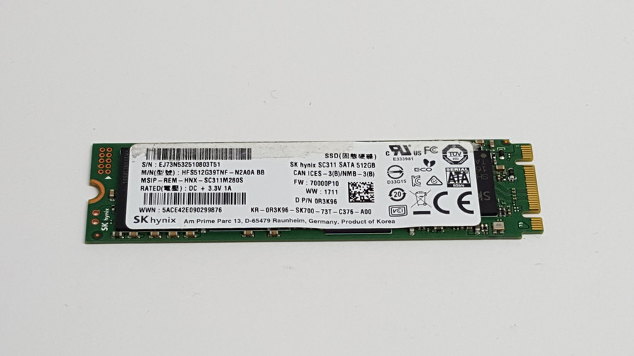 Lot of 2 SK Hynix  SC311 HFS512G39TNF-N2A0A 512 GB M.2 80mm Solid State Drive