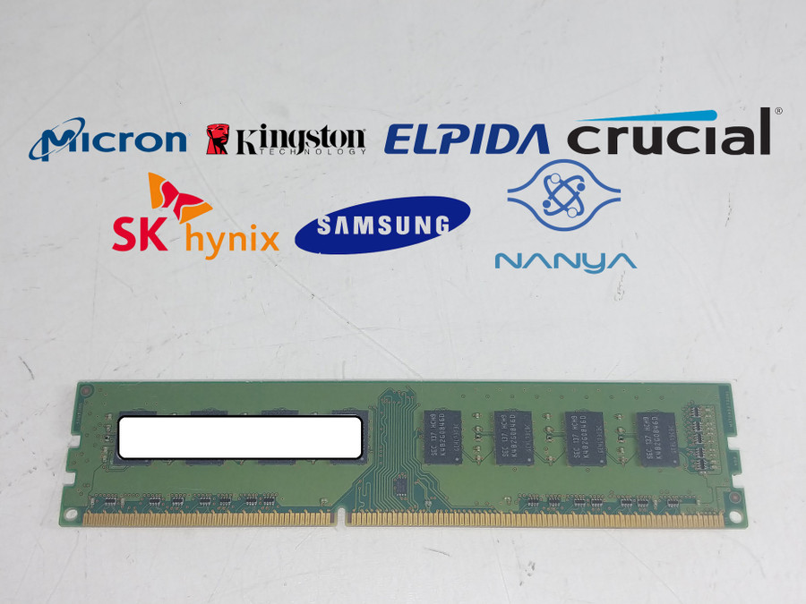 Lot of 20 Major Brand 4 GB PC3-10600 (DDR3-1333) 2Rx8 DDR3 Desktop Memory